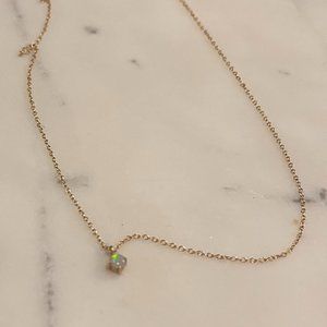 Catbird Opal Solitaire Necklace 14K Gold